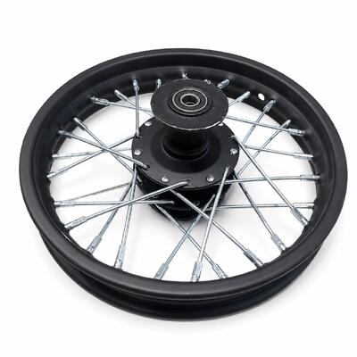 1.85-12 Tagumine terasvelg, must